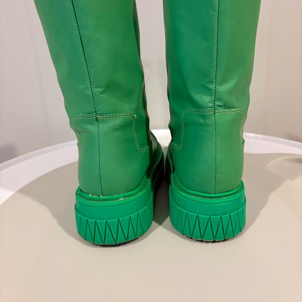 SCHUTZ Neon Green Chunky Platform Combat Boots - Picture 7 of 8